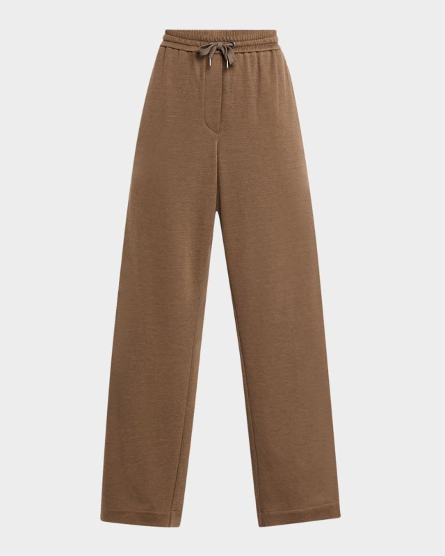 Cotton-Silk Spa Wide-Leg Travel Pants